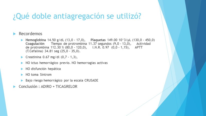 Qué doble antiagregación se utilizó